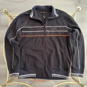 Ben Sherman Track Jacket Mens Small Navy Gray Full Zip Retro